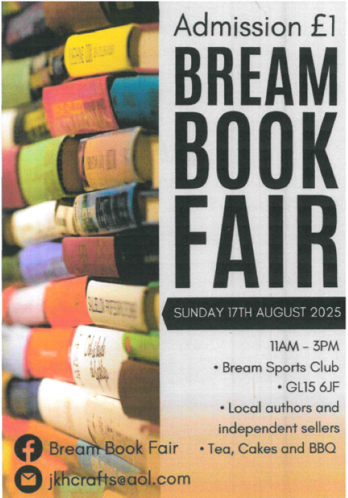 Bream Book Fair. Sunday 17th August 11am-3pm @ Bream Sports Club. £1 entry